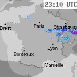 Image radar des précipitations France 00:40 UTC