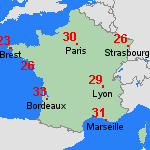 Prévisions lun, 04.08. France
